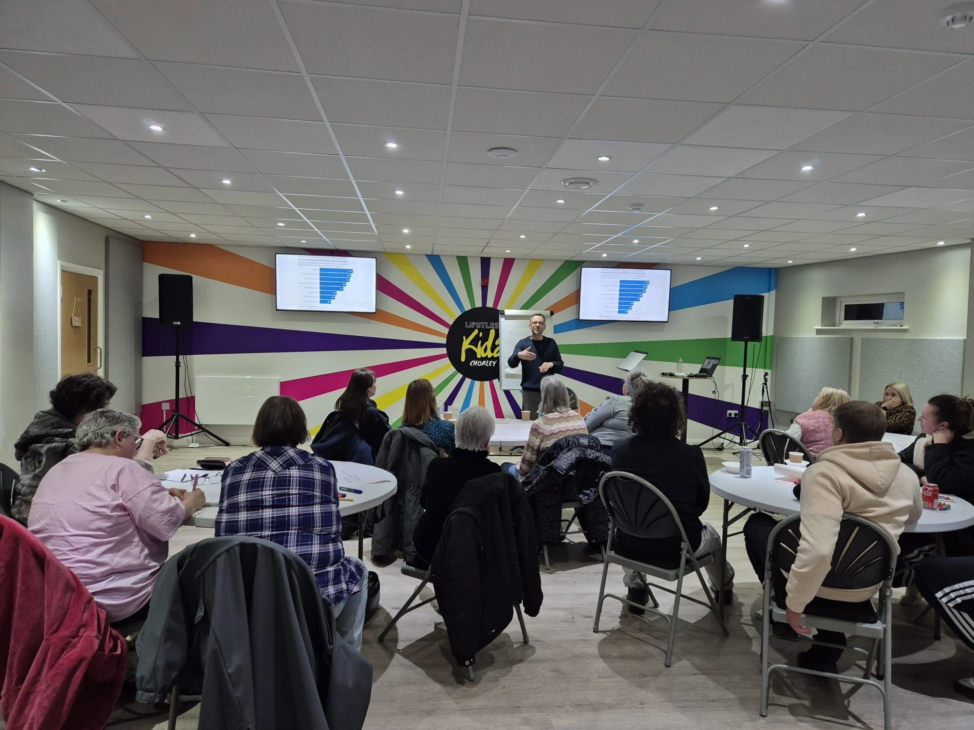 Sean delivering a session on conversations and communication